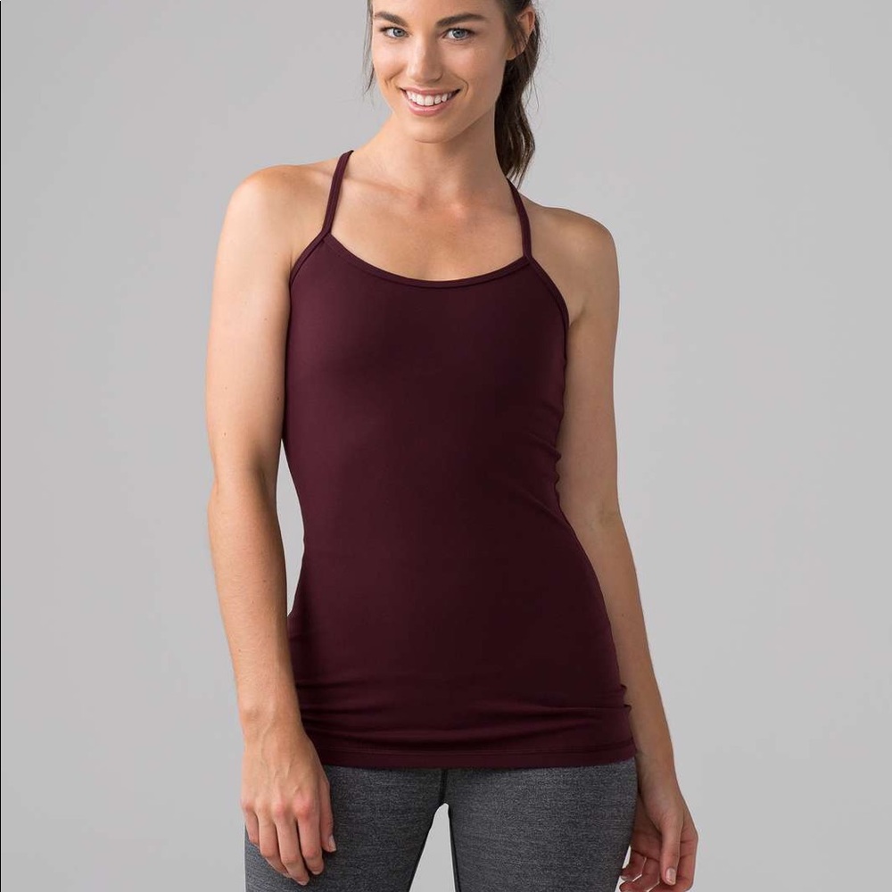 Lululemon NWT Power Y Tank Bordeaux Drama - Picture 1 of 5